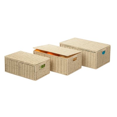 Honey-Can-Do 3-Piece Paper Rope Cord Basket Set