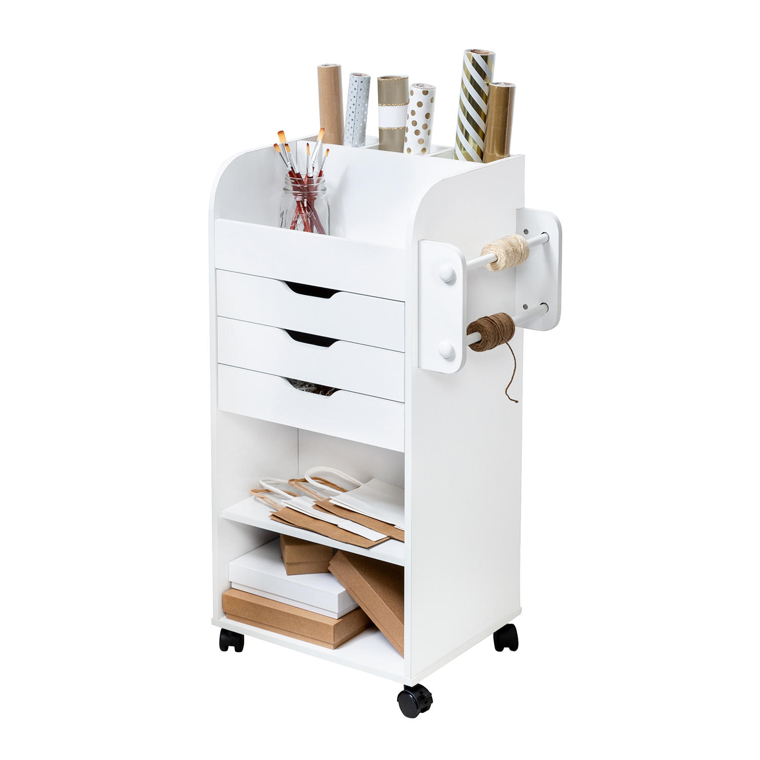 Honey-Can-Do White Rolling Craft Storage Cart