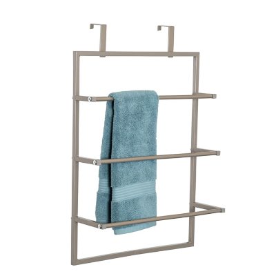 Honey Can Do Satin Nickel Over The Door 3 Tier Towel Rack Sam s Club