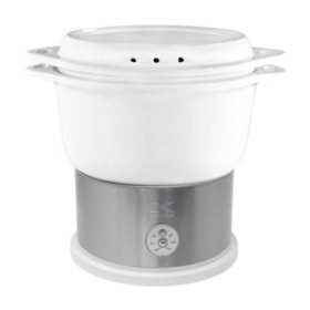 Kalorik 4.8 Quart Ceramic Steamer with Steaming Rack, White