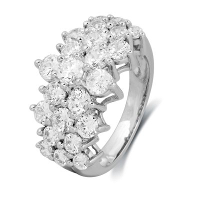 2.00 CT. T.W. Round-Cut Diamond Pyramid Fashion Ring in 14K White Gold