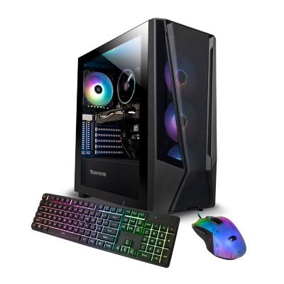 iBUYPOWER - Gaming PC - TMA7N4601 - RTX - AMD R7 5700 - 4060 8GB 16GB DDR4, KM7 Wired Keyboard and Mouse