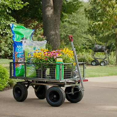 Rankam Garden Utility and Dumping Cart with 6.25 Cubic Feet Capacity