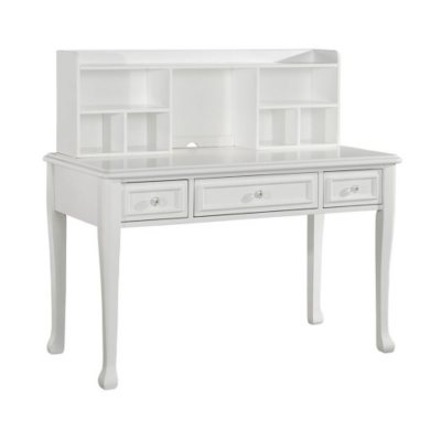 48-Inch White Computer Desk with Hutch