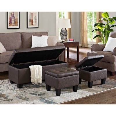 Everett Storage Ottoman Set, Choose Color Sam's Club
