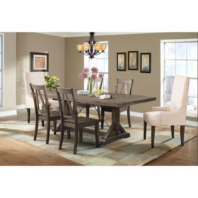 Flynn Dining Table Side Chairs And Parson Chairs 7 Piece Set