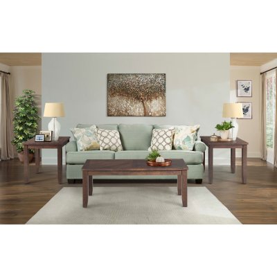 3pc Dex Table Occasional Set Walnut Brown - Picket House Furnishings: Rustic Living Room Ensemble