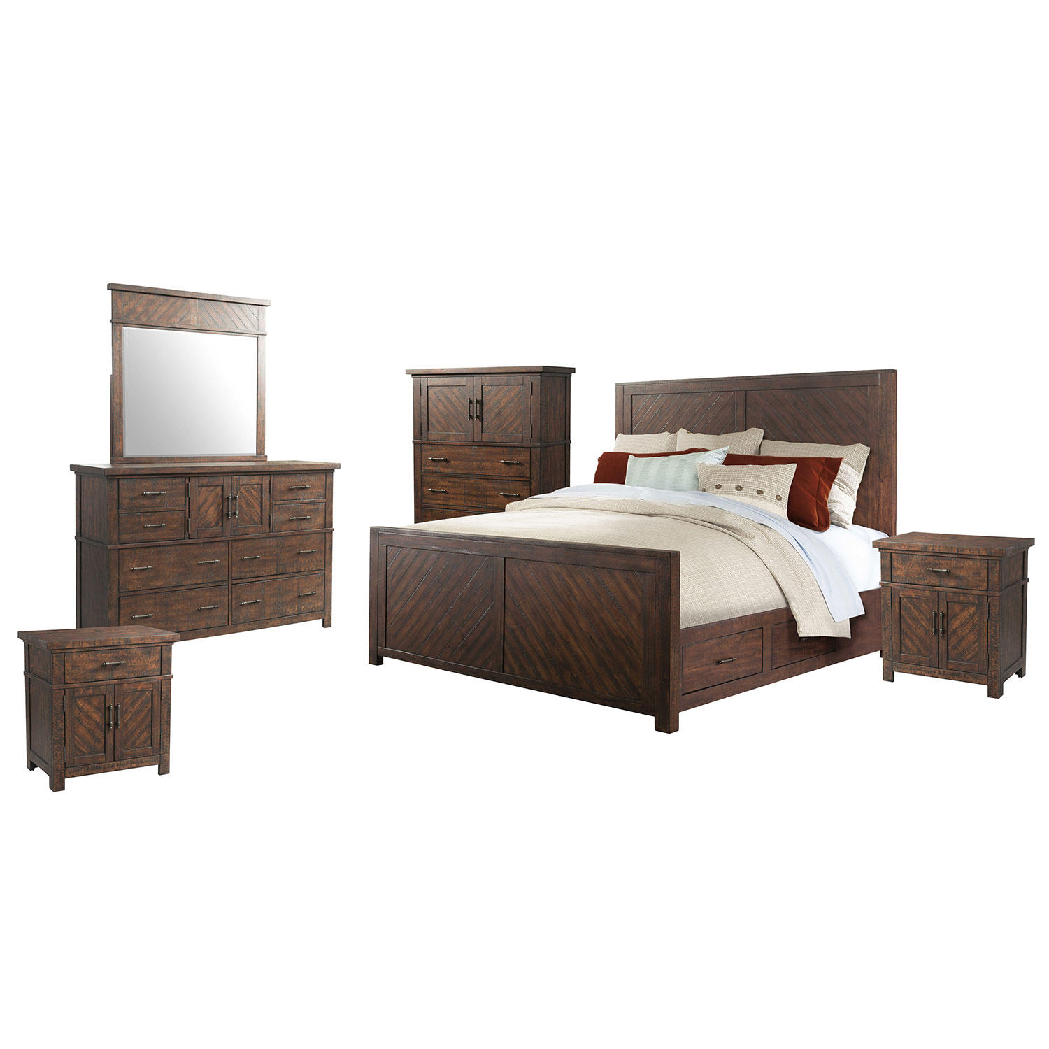 Dex 6 Piece KING Platform Storage Bedroom Furniture Set