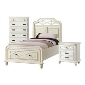 Mysteria Bay Storage Bedroom Furniture Set White Assorted