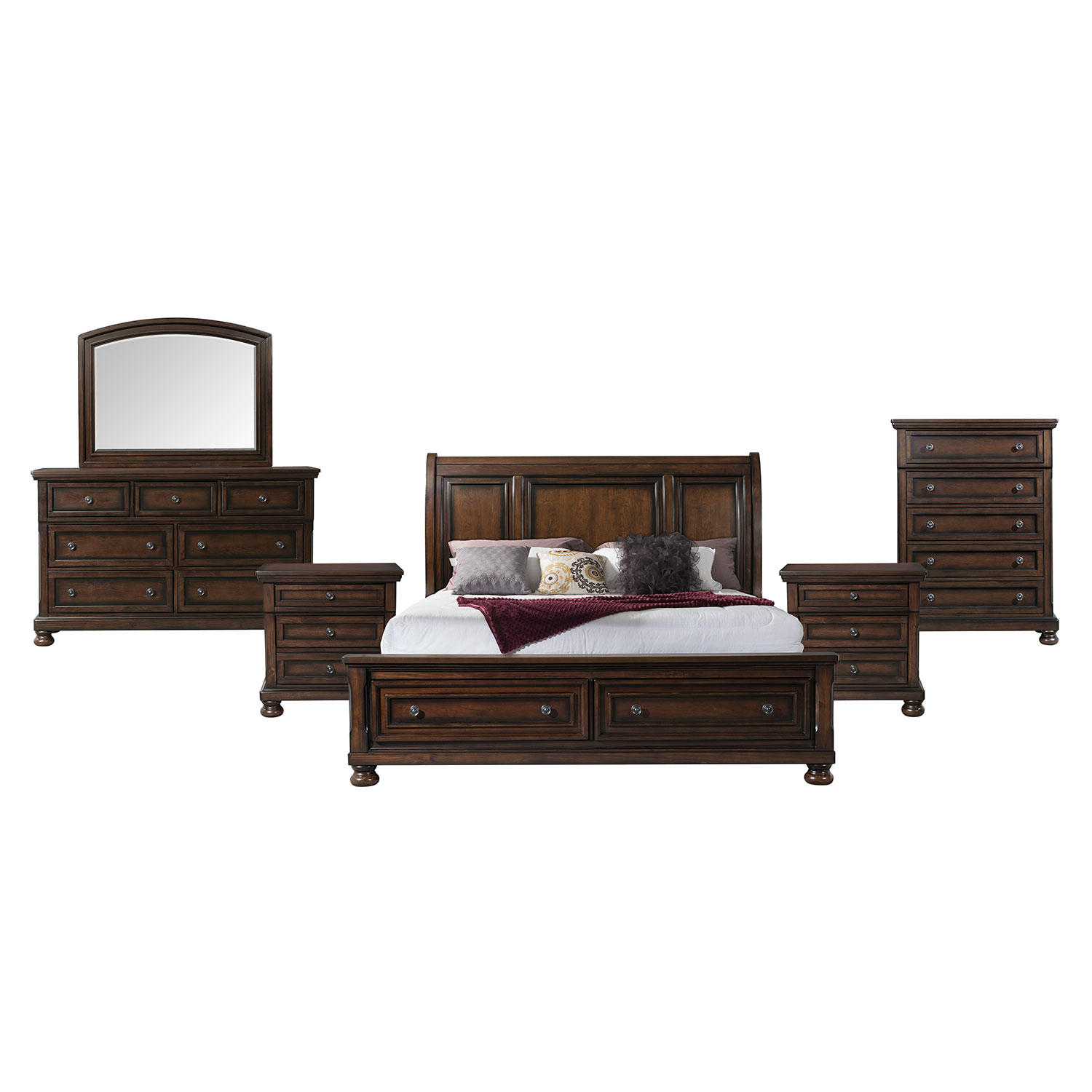 Kingsley Storage 6 Piece King Bedroom Furniture Set