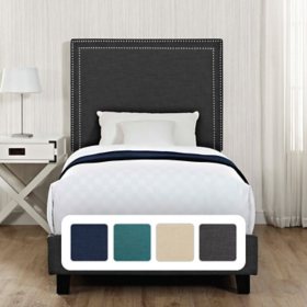 Emery Upholstered Platform Bed, Assorted Sizes and Colors