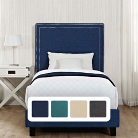 Emery Upholstered Platform Bed, Assorted Sizes and Colors