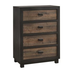 Harrison 4-Drawer MDF and Particle Board Chest, Walnut
