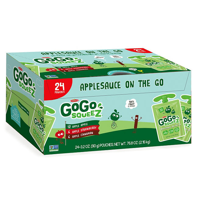 GoGo SqueeZ Applesauce Variety Pack (3.2 oz. pouches, 24 ct.)