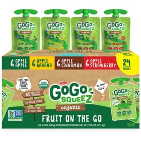 GoGo SqueeZ Organic Variety Pack, 3.2 oz., 24 ct.