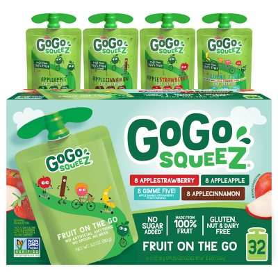 GoGo SqueeZ Applesauce, Apple/Cinnamon/Strawberry/GIMME Five (3.2 