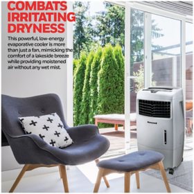 Honeywell 500 CFM Indoor/Outdoor Evaporative Air Cooler (Swamp Cooler) with Remote Control - Gray