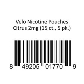 Velo Nicotine Pouches Citrus 2mg (15 ct., 5 pk.)