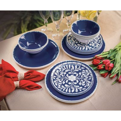 18-Piece Melamine Dinnerware Set (Assorted Colors)