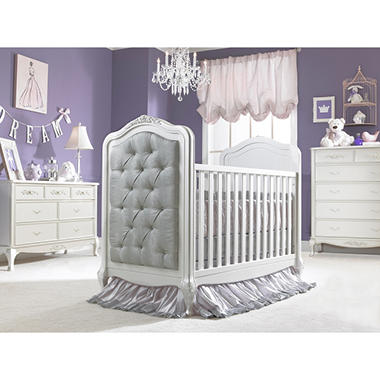Dolce Babi Angelina 3-in-1 Upholstered Convertible Crib, Pearl