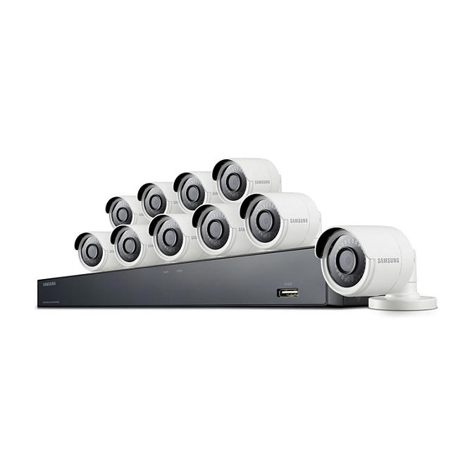 Samsung 16-Channel 4MP Surveillance System with 2TB Hard Drive, 10-Camera 4MP Indoor/Outdoor Cameras