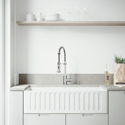 Vigo 36 Matte Stone Farmhouse Kitchen Sink