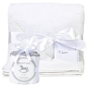 Tendertyme Hooded Baby Towel with 10 Washcloths (Choose Your Color)