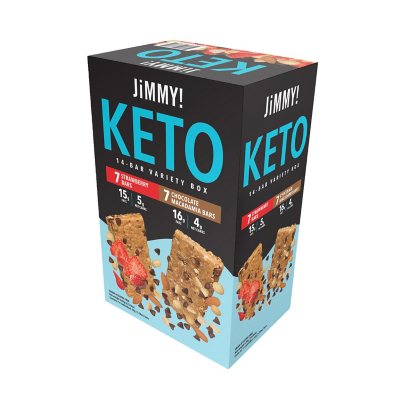 JiMMY! Keto Protein Bars Variety Pack, Strawberry and Chocolate (14 pk