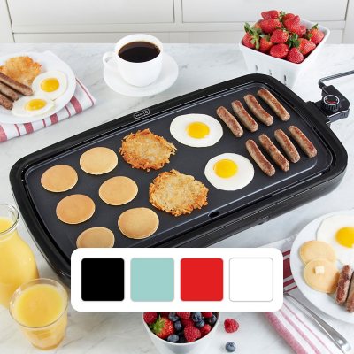 DASH Deluxe Everyday Electric Griddle with Dishwasher Safe Removable  Nonstick Cooking Plate for Pancakes, Burgers, Eggs and more, Includes Drip  Tray Recipe Book, 20 x 10.5 , 1500-Watt - Aqua Aqua Griddle 