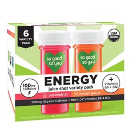 So Good So You Energy Passionfruit and Orange Guava (6 pk.)