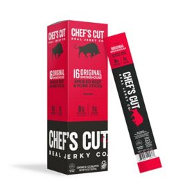 Chef’s Cut Real Jerky Co. Smoked Beef and Pork Sticks, Original Smokehouse 1 oz., 16 pk.