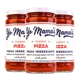 Yo Mama's Foods Low-Carb Pizza Sauce 12.5 oz., 3 pk.