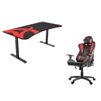 Arena Gaming Desk and Forte Gaming Chair, Red