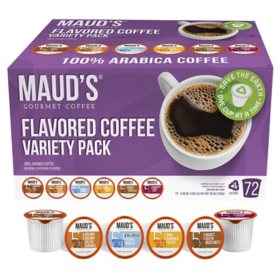 Maud's Gourmet 100% Arabica Coffee Single Serve Pods, Variety Pack 72 ct.