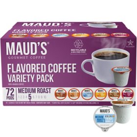 Maud's Gourmet 100% Arabica Coffee Single Serve Pods, Variety Pack 72 ct.