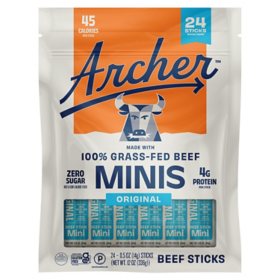 Country Archer Original Mini Beef Sticks, 0.5 oz, 24 pk.