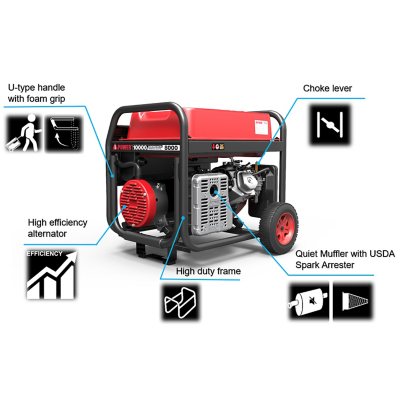 A-iPower 8200W Running / 10000W Peak Gasoline Powered Portable Generator  with Electric Start