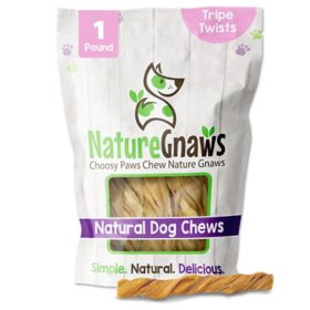 Nature Gnaws Beef Tripe Twists Dog Chews, 1 lb.