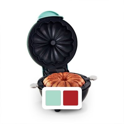 DASH Mini Bundt Cake Maker Machine for Kid-Friendly Breakfast, Snacks, Desserts & More with Non-stick Surface, Teal