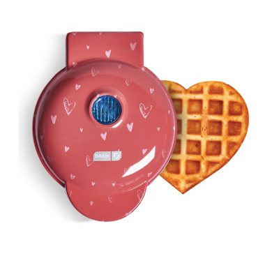 Dash Heart Miniature Waffle Maker with Heart Print Lid - Sam's Club