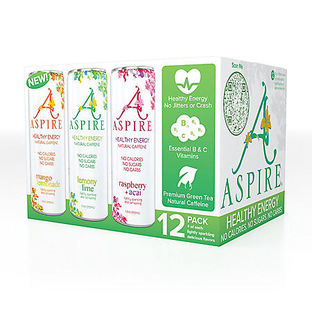 Aspire Healthy Energy Drink Variety Pack (12 oz., 12 pk.)