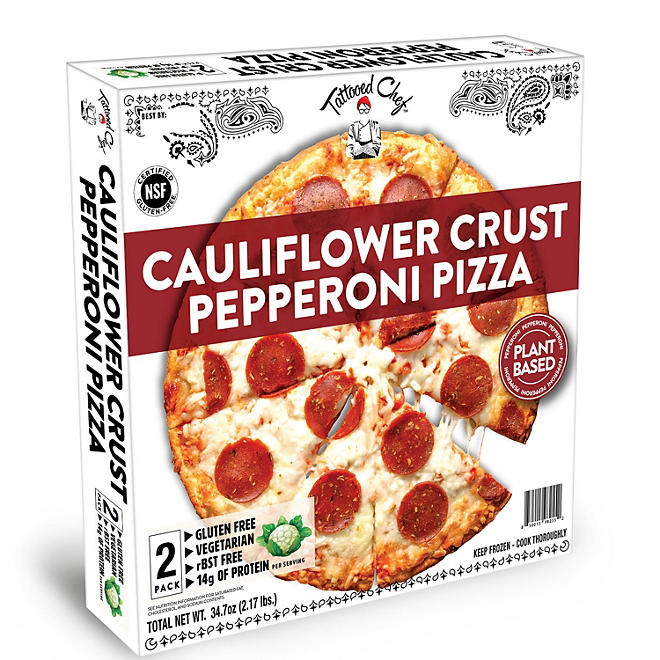 Tattooed Chef Cauliflower Crust Cheese Pizza with Plant Based Pepperoni