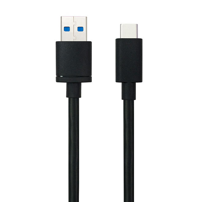 S2dio Premium USB A to Type C Cable - 3ft., Black