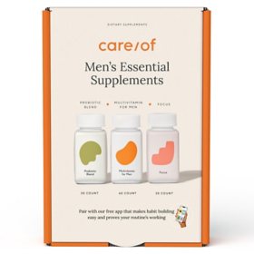 Care/of Men's Essential Supplements: Multivitamin 60 ct., Probiotic 30 ct., and Focus 30 ct. Capsules