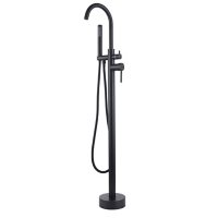 Lanbo Floor-Mounted Freestanding Tub Faucet with Handheld Shower, Black