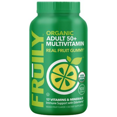 Fruily Organic Adult 50+ Real Fruit Gummy Multivitamin (108 ct.) - Sam's  Club