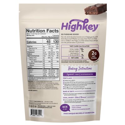 HighKey Chocolate Chip Fudge Brownie Baking Mix (9 oz.) - Sam's Club