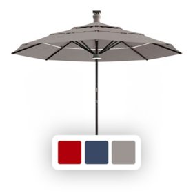 above Height Series 11' Smart Market Umbrella with Remote, Wind Sensor and Solar Panel