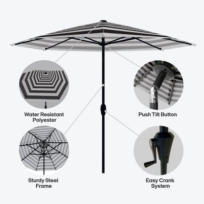 Above 9' Patio Market Umbrella OneClick Gen2 with Push Button Tilt - Sam's Club