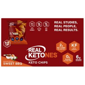 Real Ketones Chips, Sweet BBQ  (12 pk.)